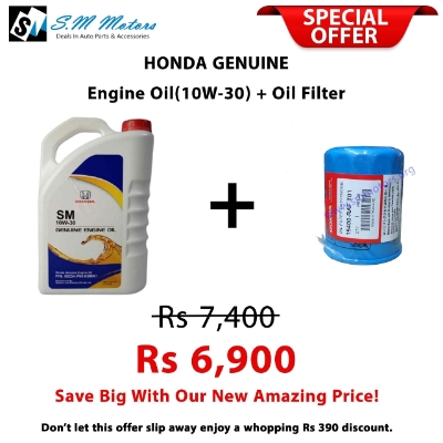 HONDA GENUINE ENGINE OIL (10W-30) + OIL FILTER
